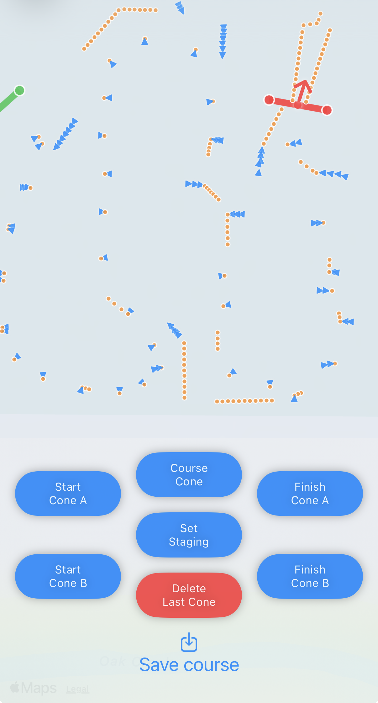 Advanced course mapping with pointer cones.