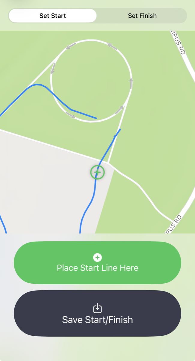 Setting the start line on the course map